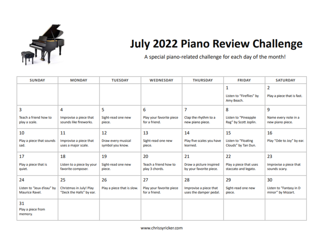 Teen Piano Students Need This Calendar Before Things Get Crazy